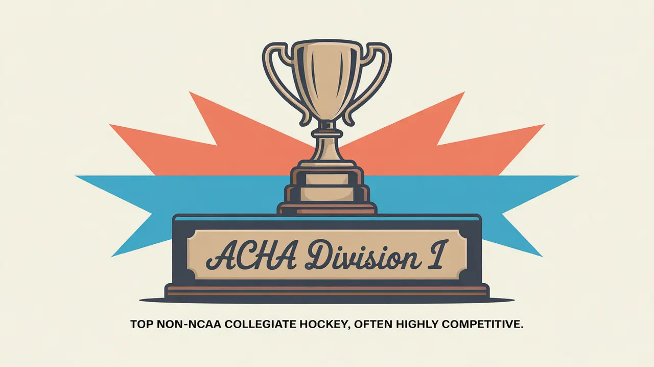 Modern trophy with ACHA Division I inscription and hockey design elements
