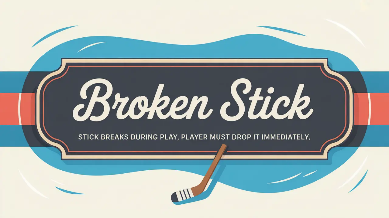 Polished nameplate reading Broken Stick on ice background