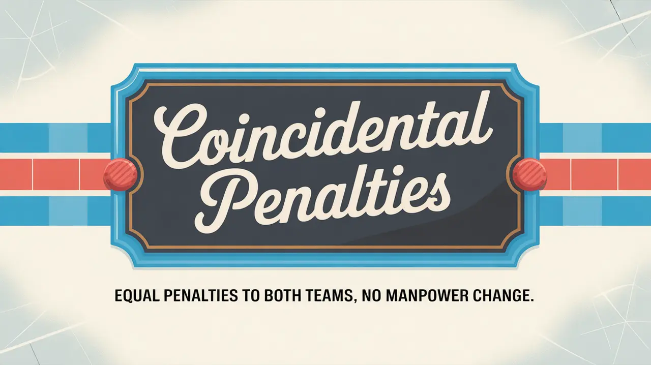 Polished nameplate reading Coincidental Penalties on ice background