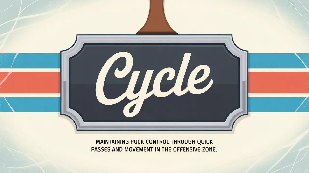 Polished nameplate with the word Cycle on an ice background
