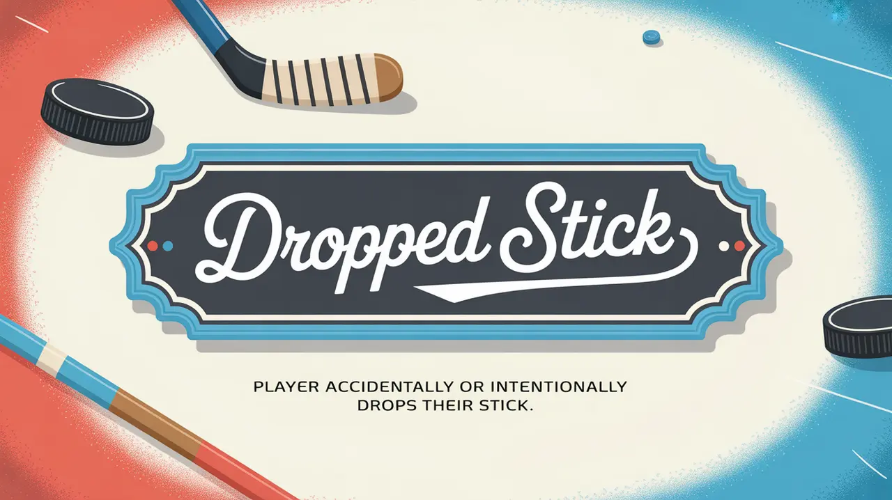 Polished nameplate with text Dropped Stick on ice background
