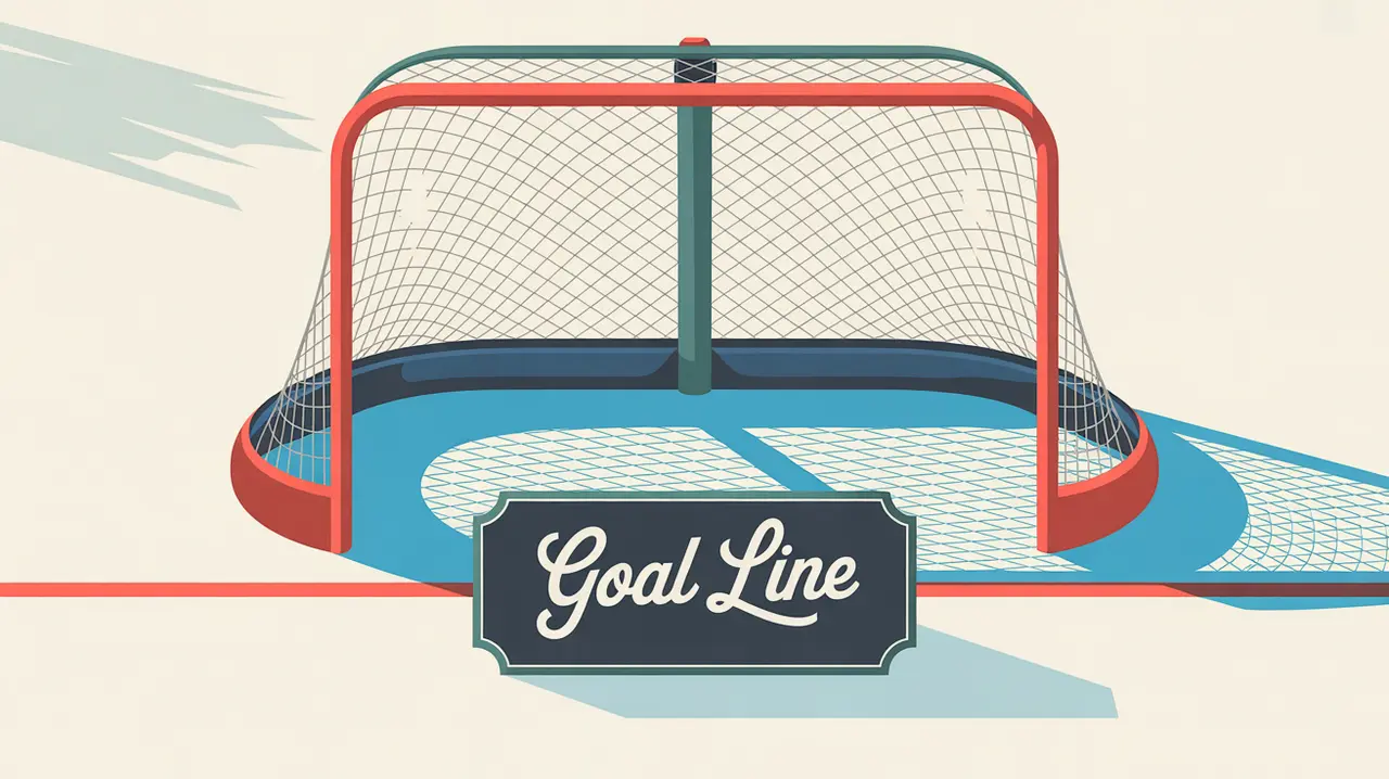 Top-down illustration of hockey goal line and crease area