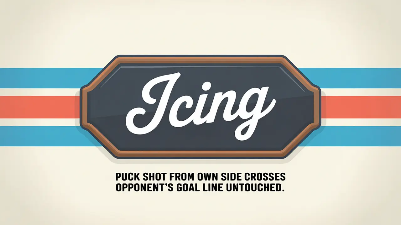 Polished nameplate with the term Icing on an ice background