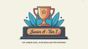 Trophy with star engravings labeled Junior A – Tier I on cream background