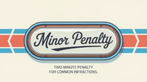 Illustration of Minor Penalty nameplate on ice background