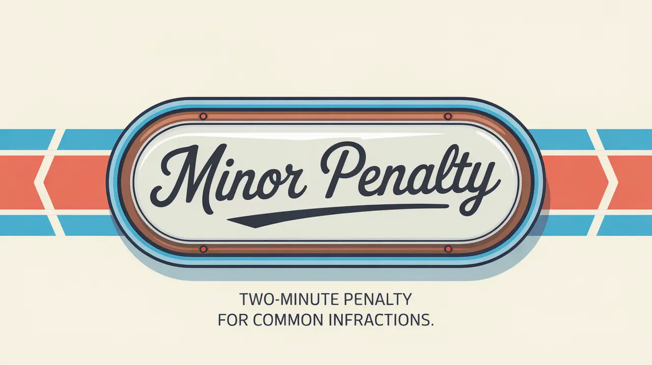 Illustration of Minor Penalty nameplate on ice background
