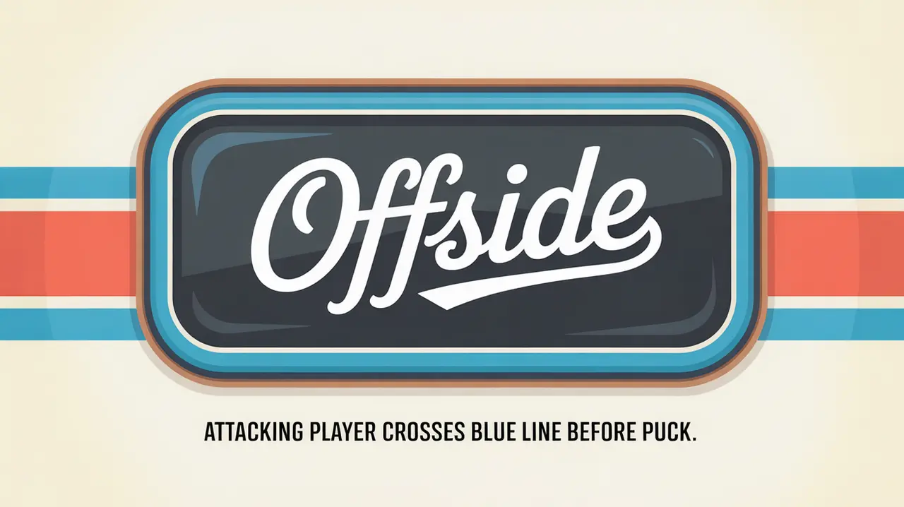 Polished nameplate with Offside term on ice background