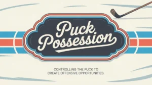 Polished nameplate reading Puck Possession on ice background