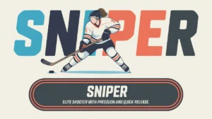 Hockey player mid-shot quick-release wrist shot sniper role