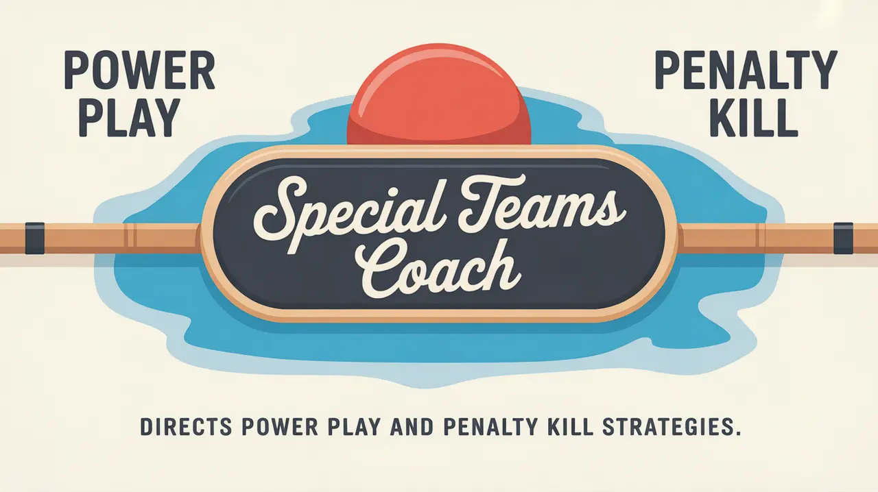 Special Teams Coach nameplate with power play and penalty kill diagrams