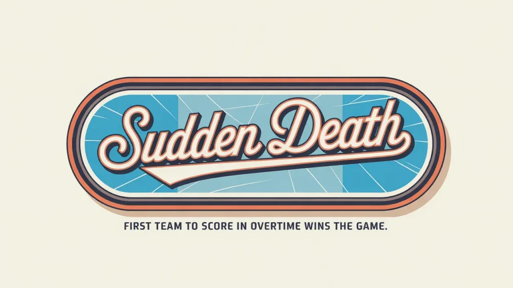 Polished nameplate reading Sudden Death on ice background