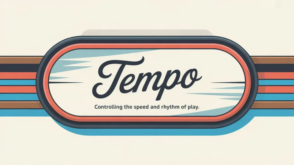 Polished nameplate with the word Tempo on an ice background