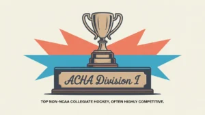Modern trophy with ACHA Division I inscription and hockey design elements