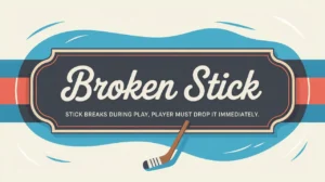 Polished nameplate reading Broken Stick on ice background