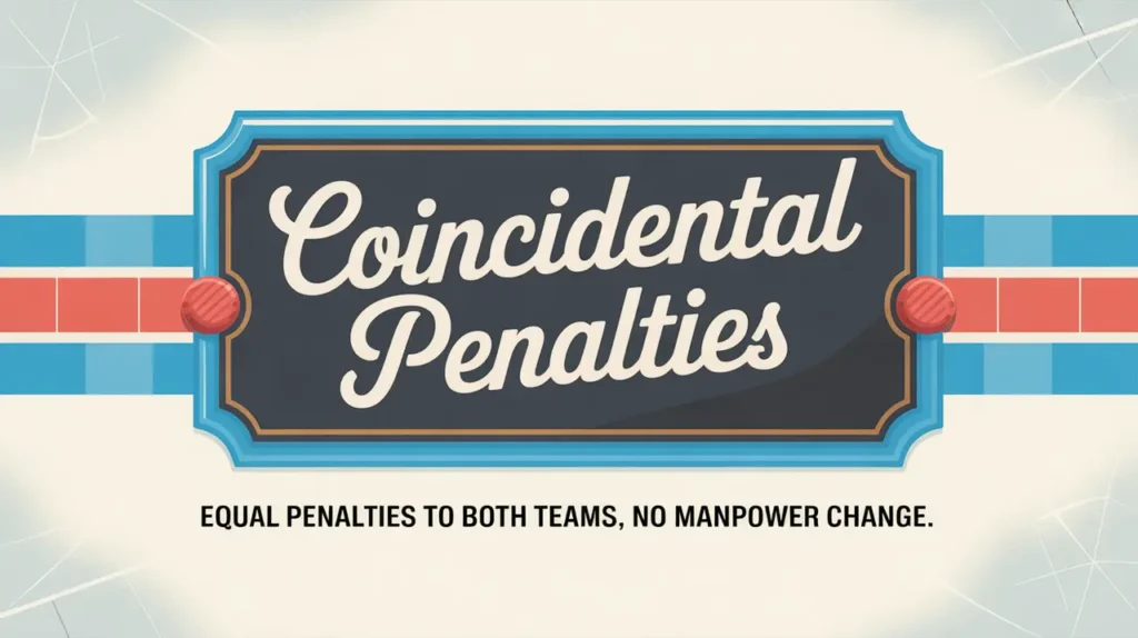 Polished nameplate reading Coincidental Penalties on ice background