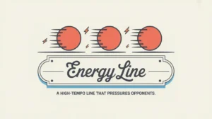 Illustration of energy line nameplate with red circles and motion streaks