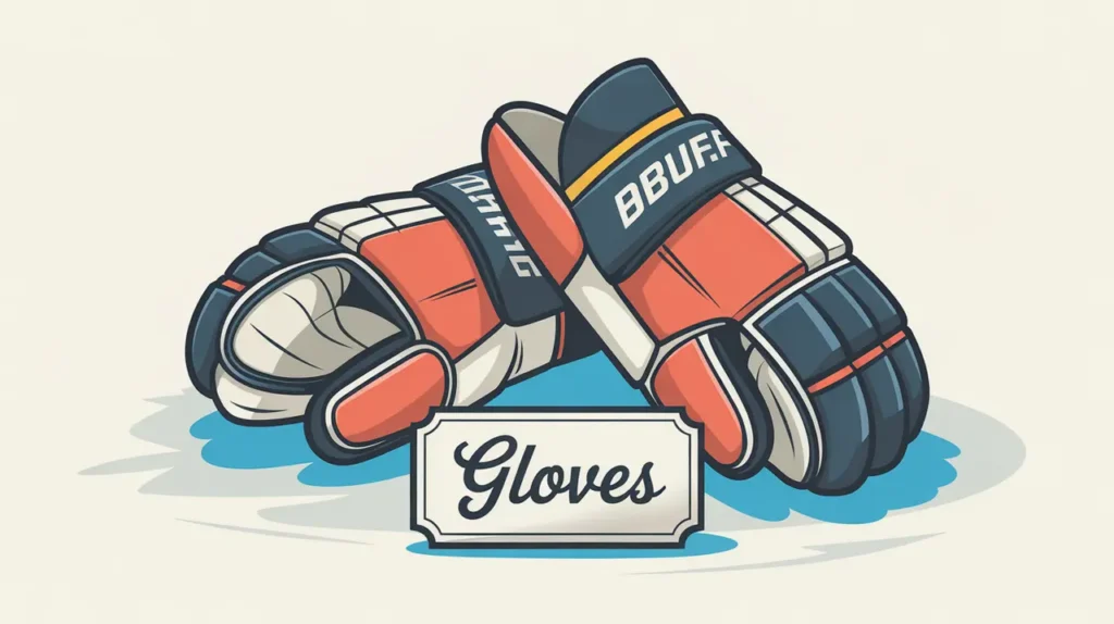 Pair of modern hockey gloves showing padding and grip details