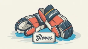 Pair of modern hockey gloves showing padding and grip details