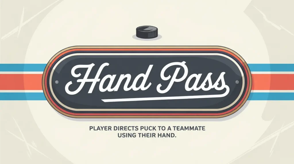 Polished nameplate with Hand Pass text on ice background