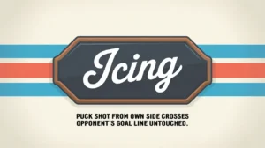 Polished nameplate with the term Icing on an ice background