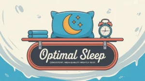 Hockey locker shelf with pillow moon and stars icon and nameplate Optimal Sleep