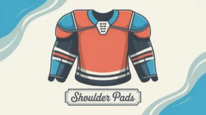 Modern hockey shoulder pads front view with geometric accents