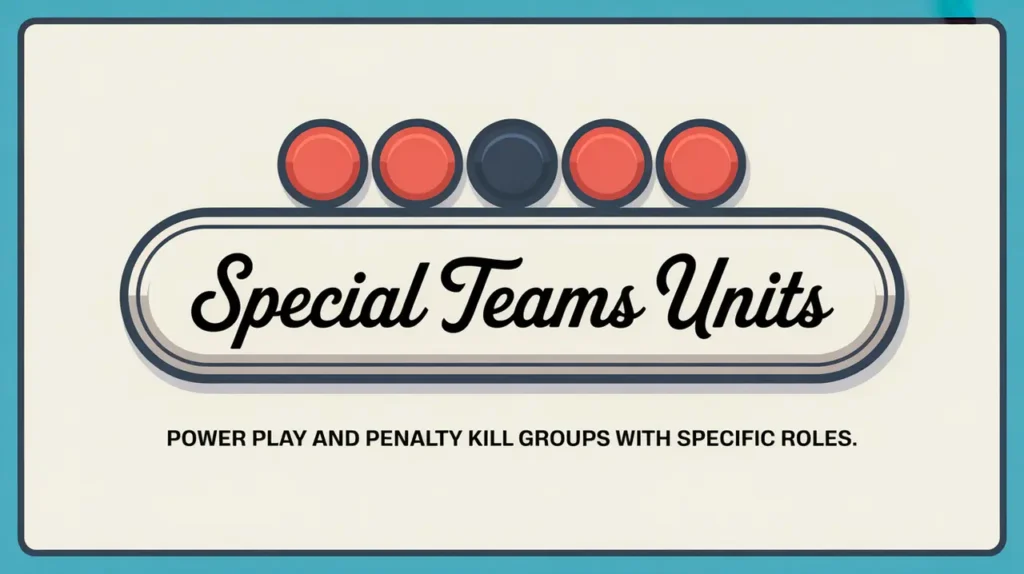 Illustration of special teams tactical formation with red and navy circles
