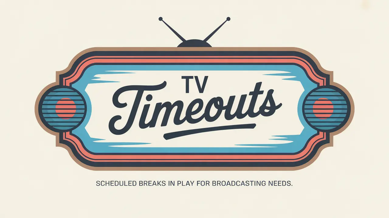 Polished nameplate reading TV Timeouts on ice background