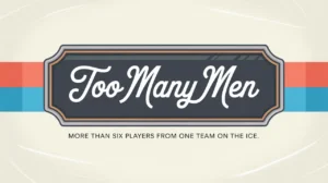 Polished nameplate reading Too Many Men on ice background
