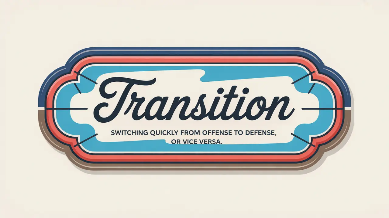 Illustration of the word Transition on an ice hockey background